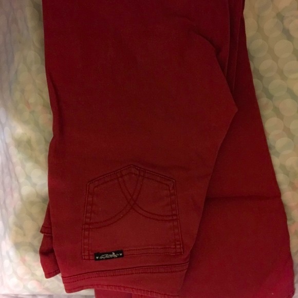 Stretch Red slim fit glitter straight leg pants - Picture 2 of 6